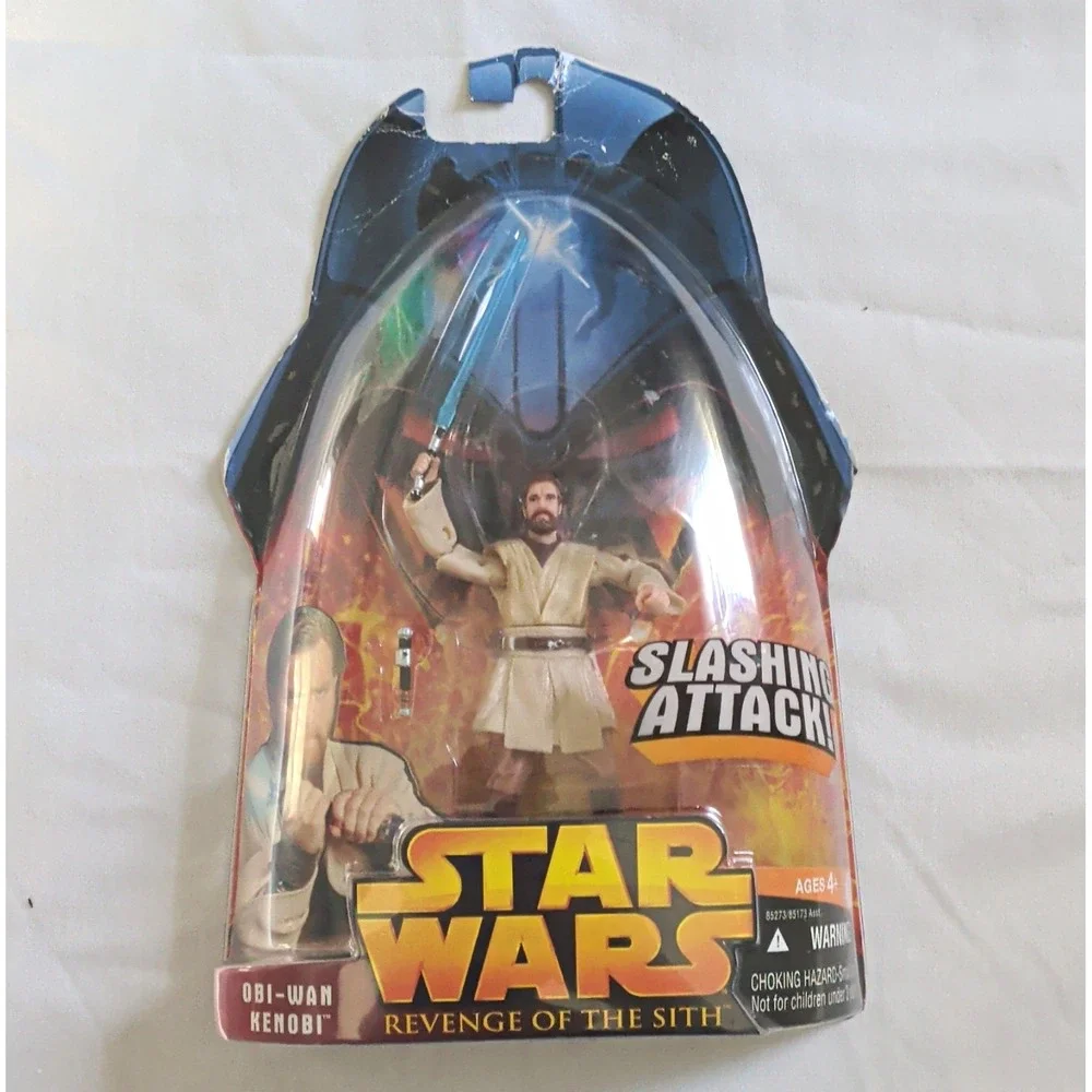 Hasbro Star Wars Revenge of the Sith Obi-Wan Kenobi Slashing Attack Figure 2005